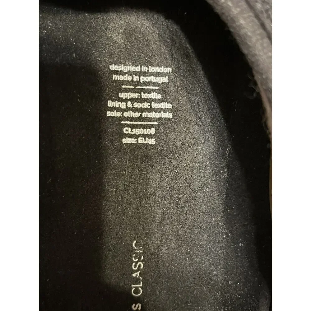 MAHABIS • Men EU 45 US 11• Classic Wool Lined Grey Slipper ONLY No Rubber Soles